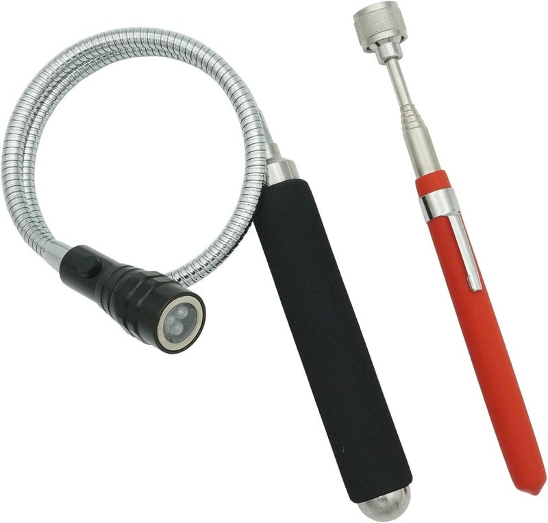 VASTOOLS Magnetic Pickup Tool Set, 10LB Extendable Magnet Stick, Flexible Magnetic Flashlight, LED Magnet Tool for Car,Household,Office,Industry and Garage - Image 1